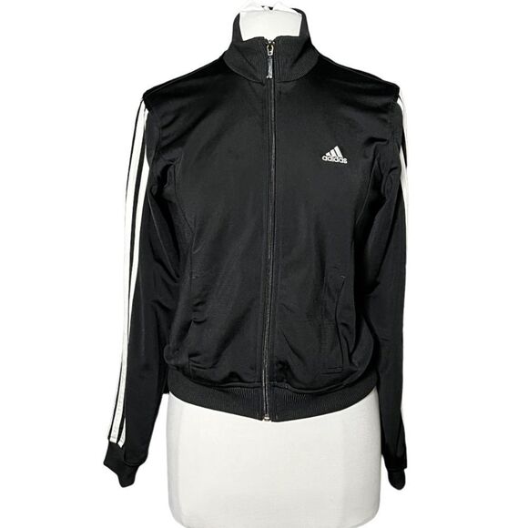 ADIDAS Ladies Classic 3 Stripe Zip Front Activewear Athleisure Track Jacket - Picture 2 of 6